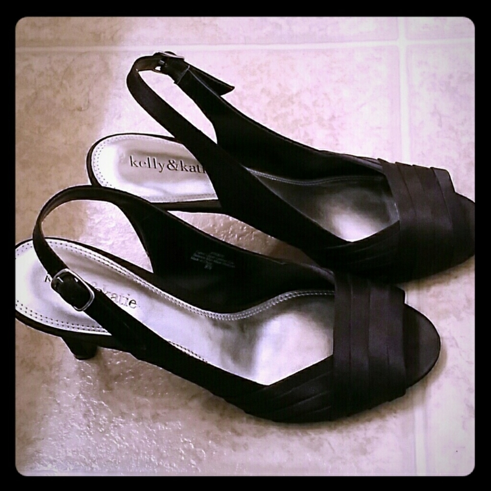 Black Satin Heels